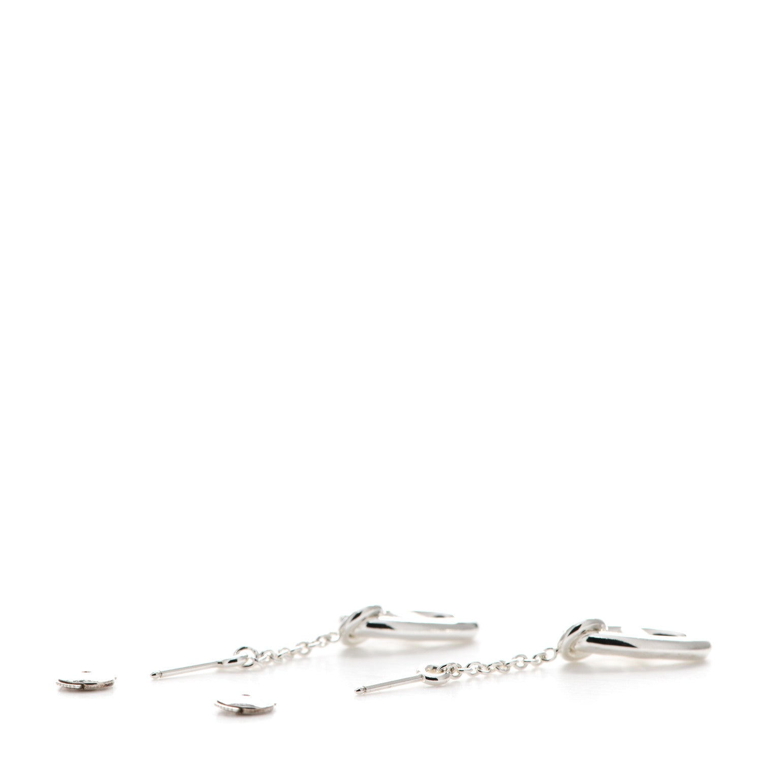 Hermes Sterling Silver Farandole Drop Earrings 4 of 5