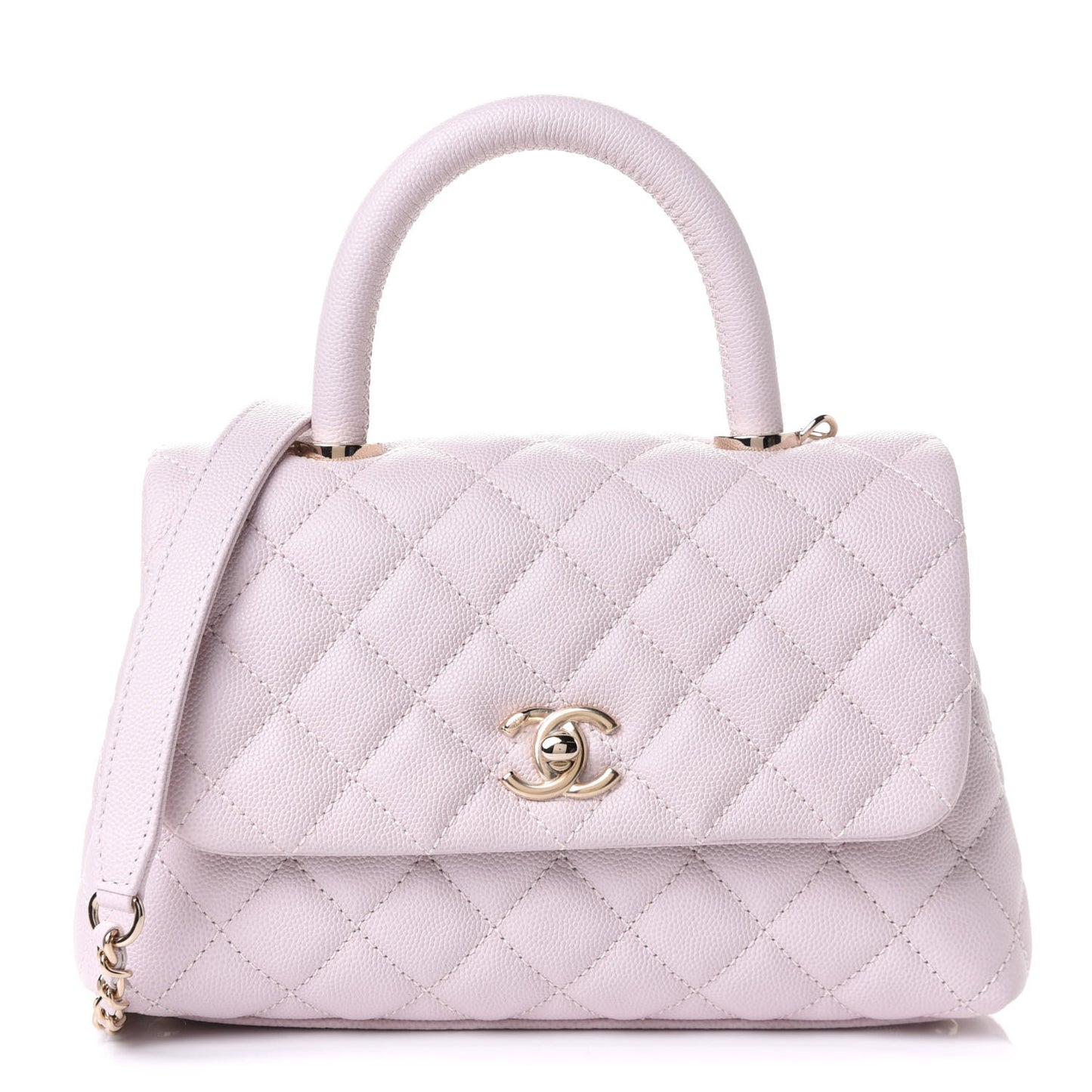 Caviar Quilted Mini Coco Handle Flap Lilas Lilac