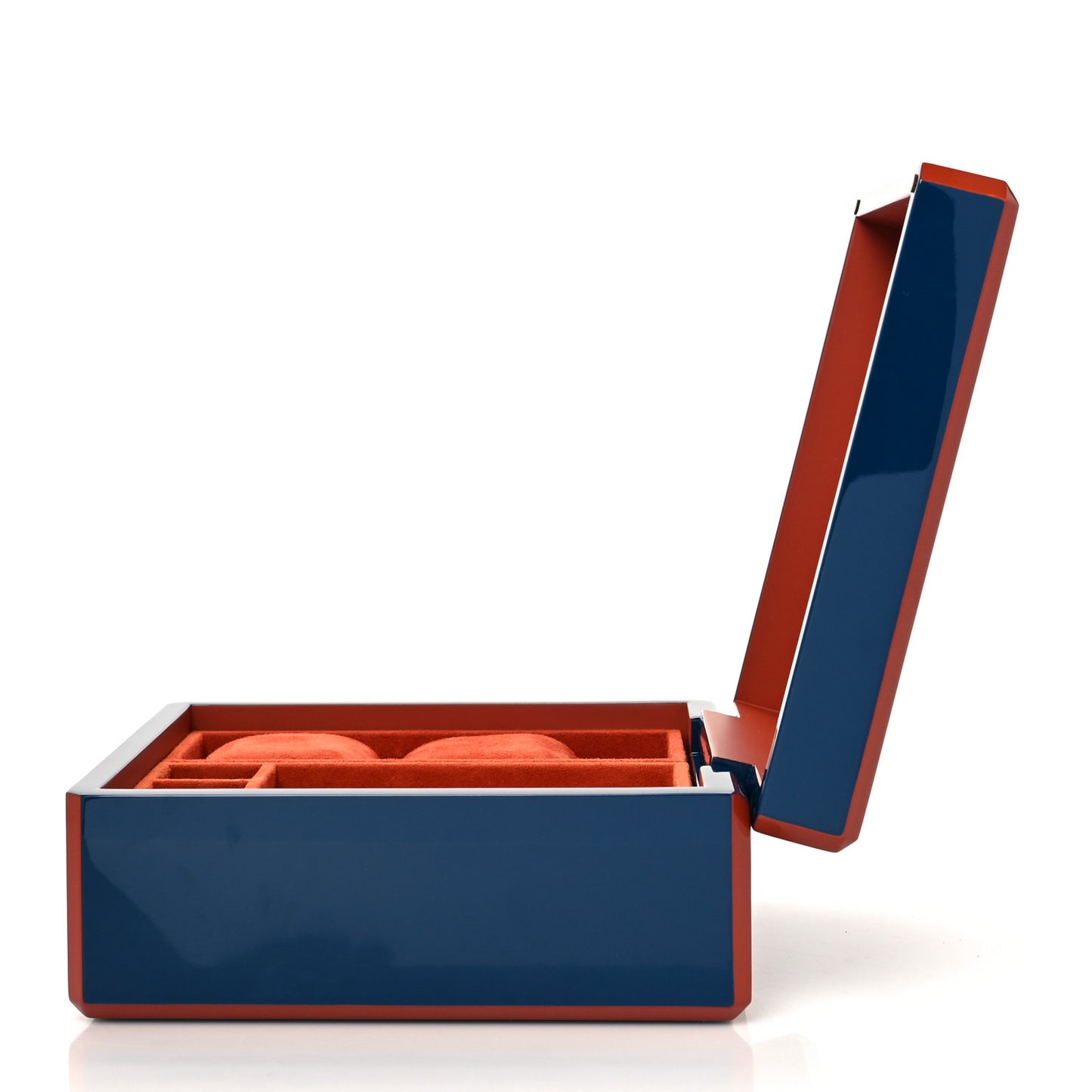 Lacquered Wood Facettes Watch Box Bleu Biarritz