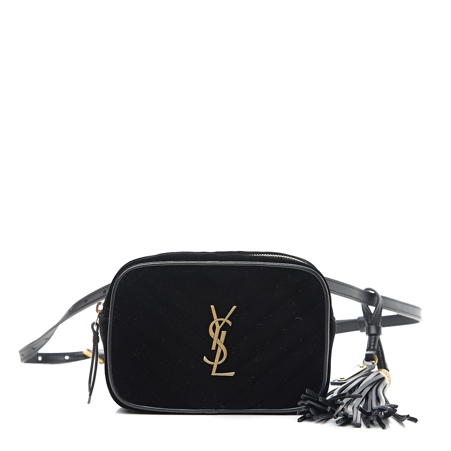 Velour Matelasse Monogram Lou Belt Bag Black