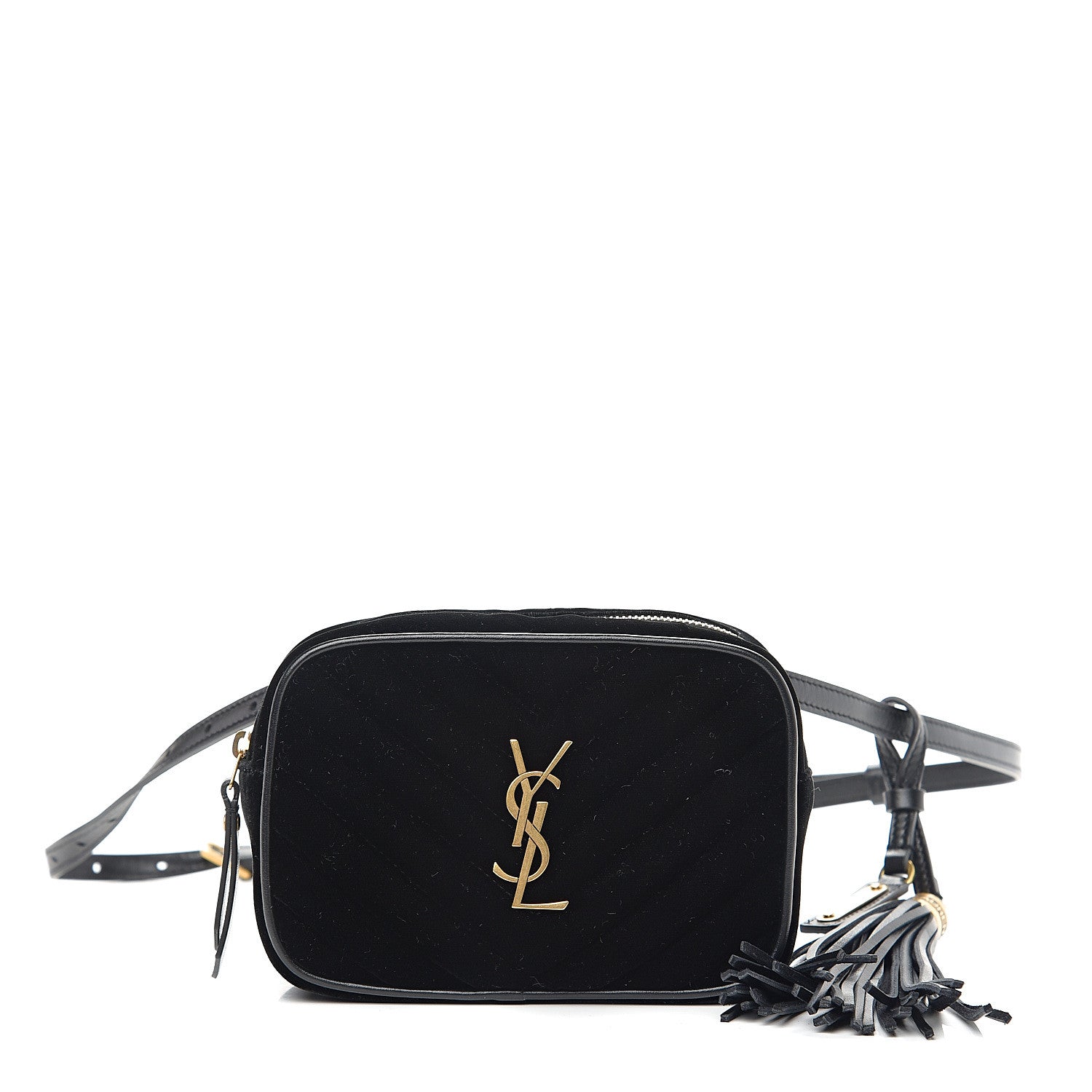 Saint Laurent Velour Matelasse Monogram Lou Belt Bag Black 1 of 8
