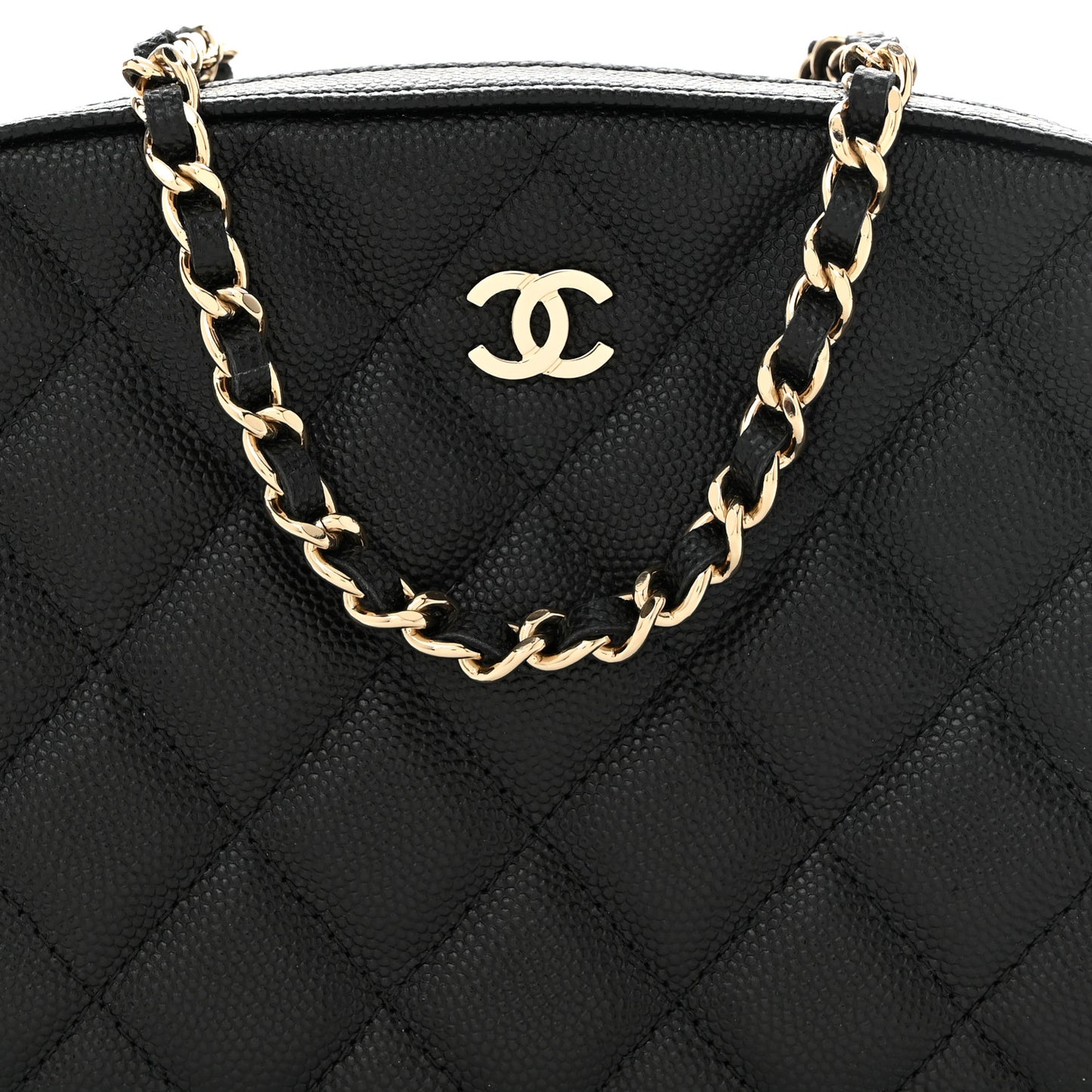 Caviar Quilted Vanity With Chain Black