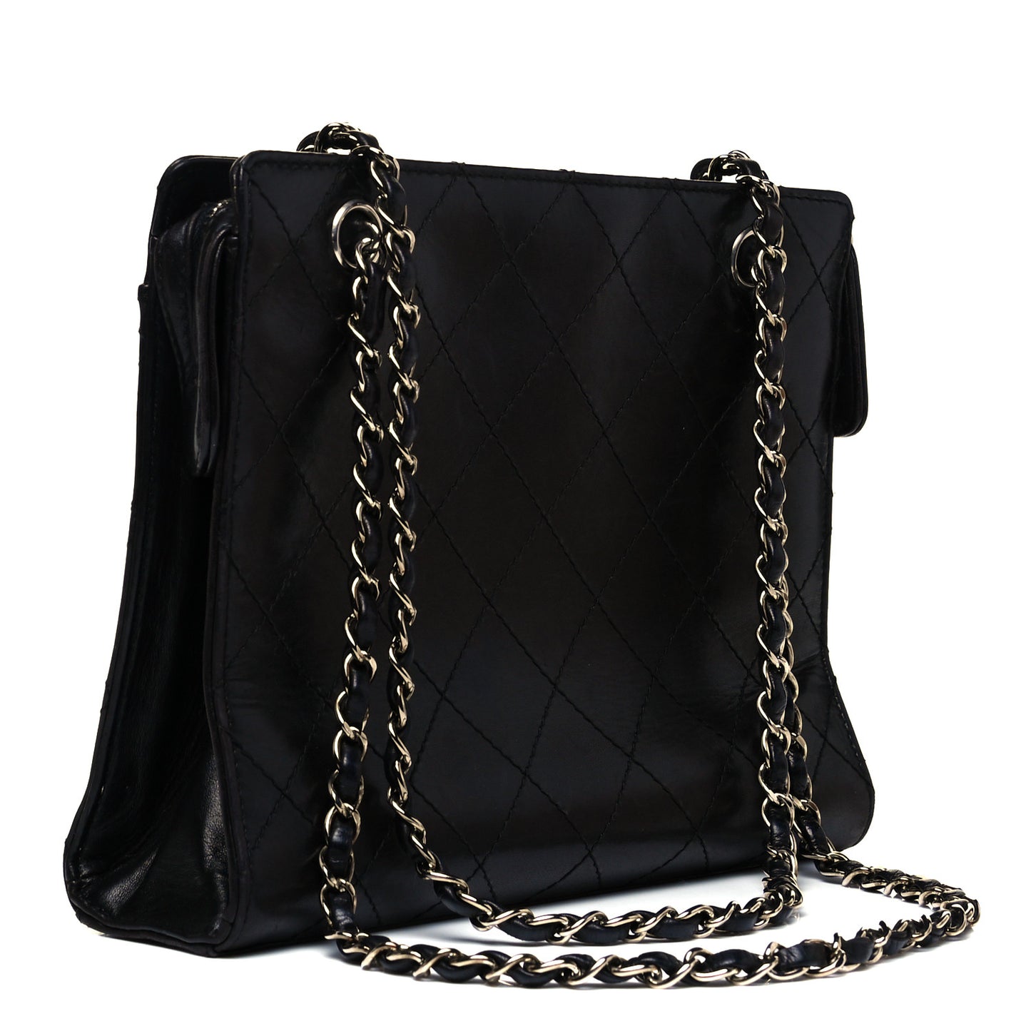 Lambskin Quilted Shoulder Bag Black
