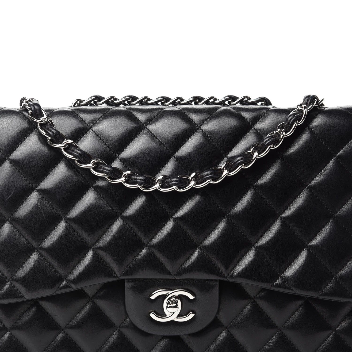 Chanel Lambskin Quilted Jumbo Single Flap Black 12 of 12