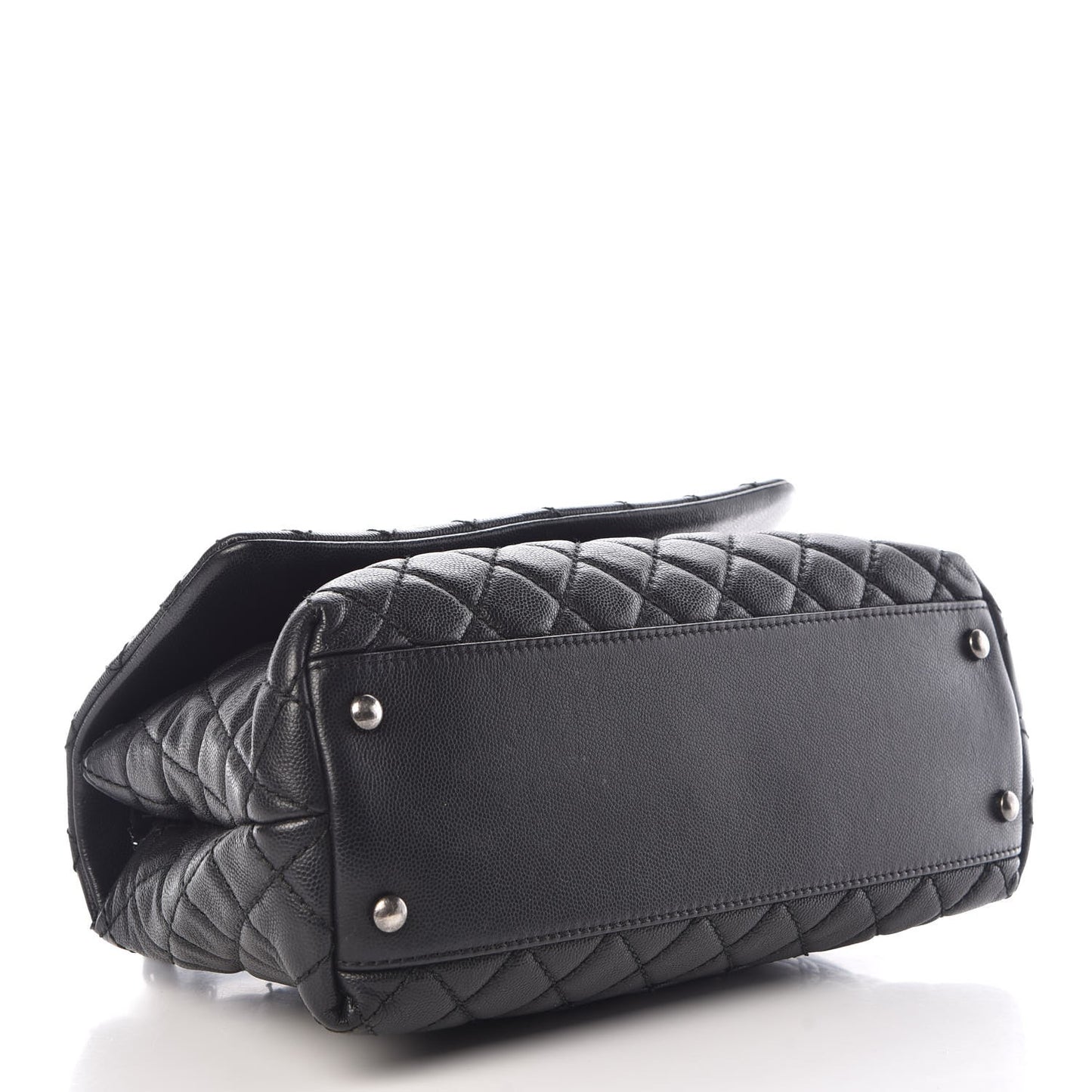 Caviar Quilted Small Coco Handle Flap Black