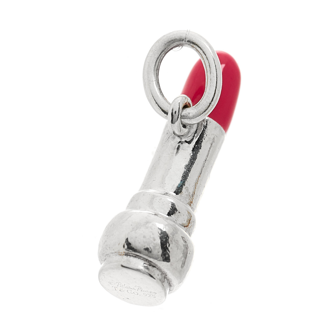 Tiffany Sterling Silver Enamel Paloma Picasso Lipstick Charm Pink 4 of 5