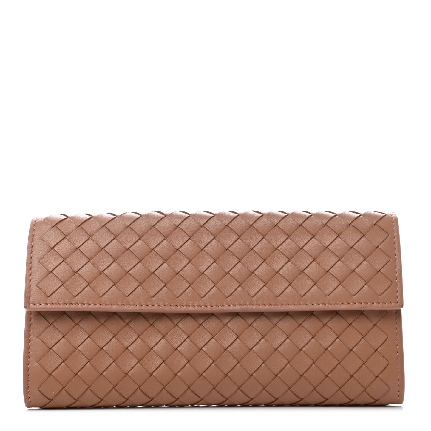 Nappa Intrecciato Continental Flap Wallet Dusty Rose