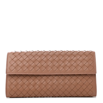 Bottega Veneta Nappa Intrecciato Continental Flap Wallet Dusty Rose 1 of 8