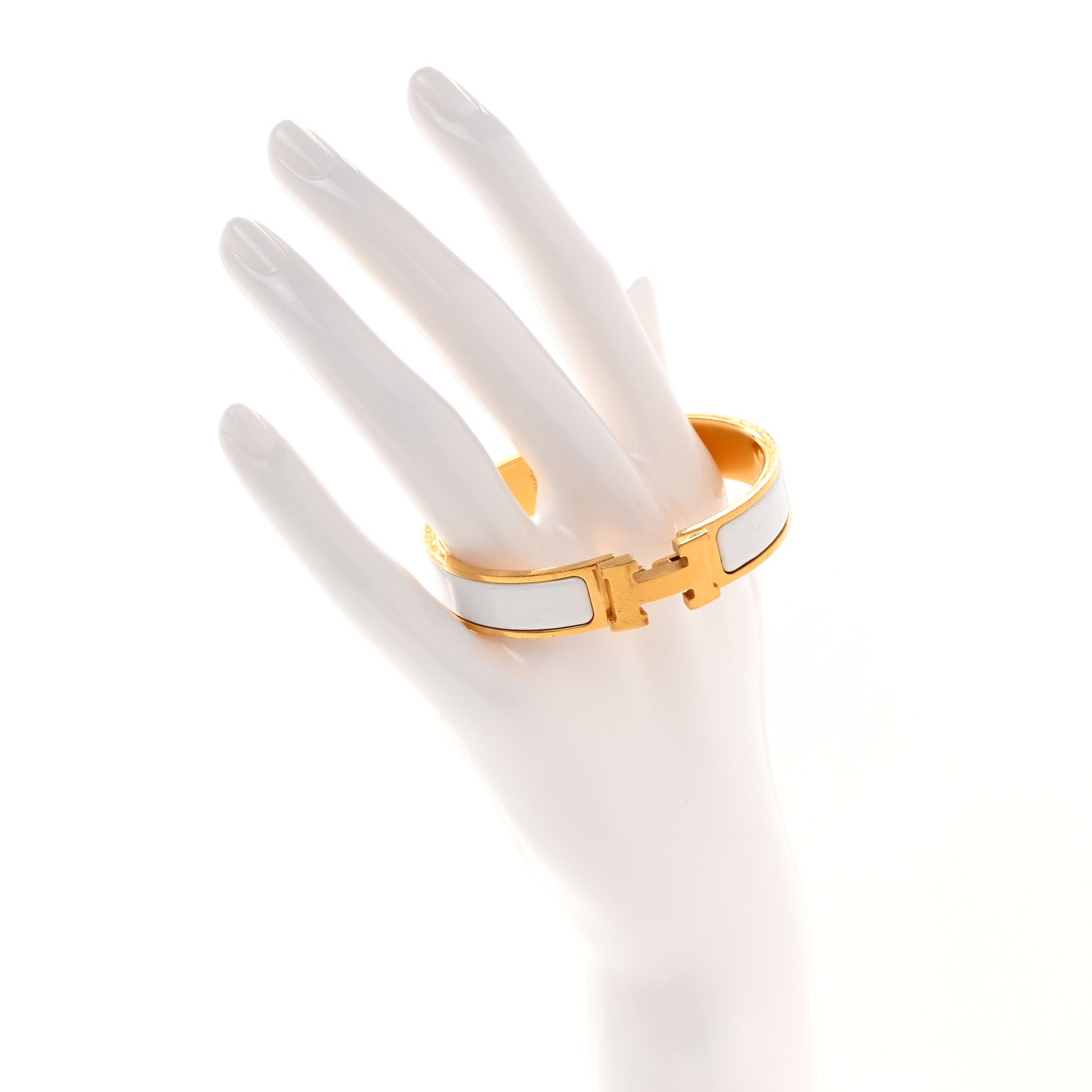 Hermes Enamel Narrow Clic Clac H Bracelet PM White 2 of 5