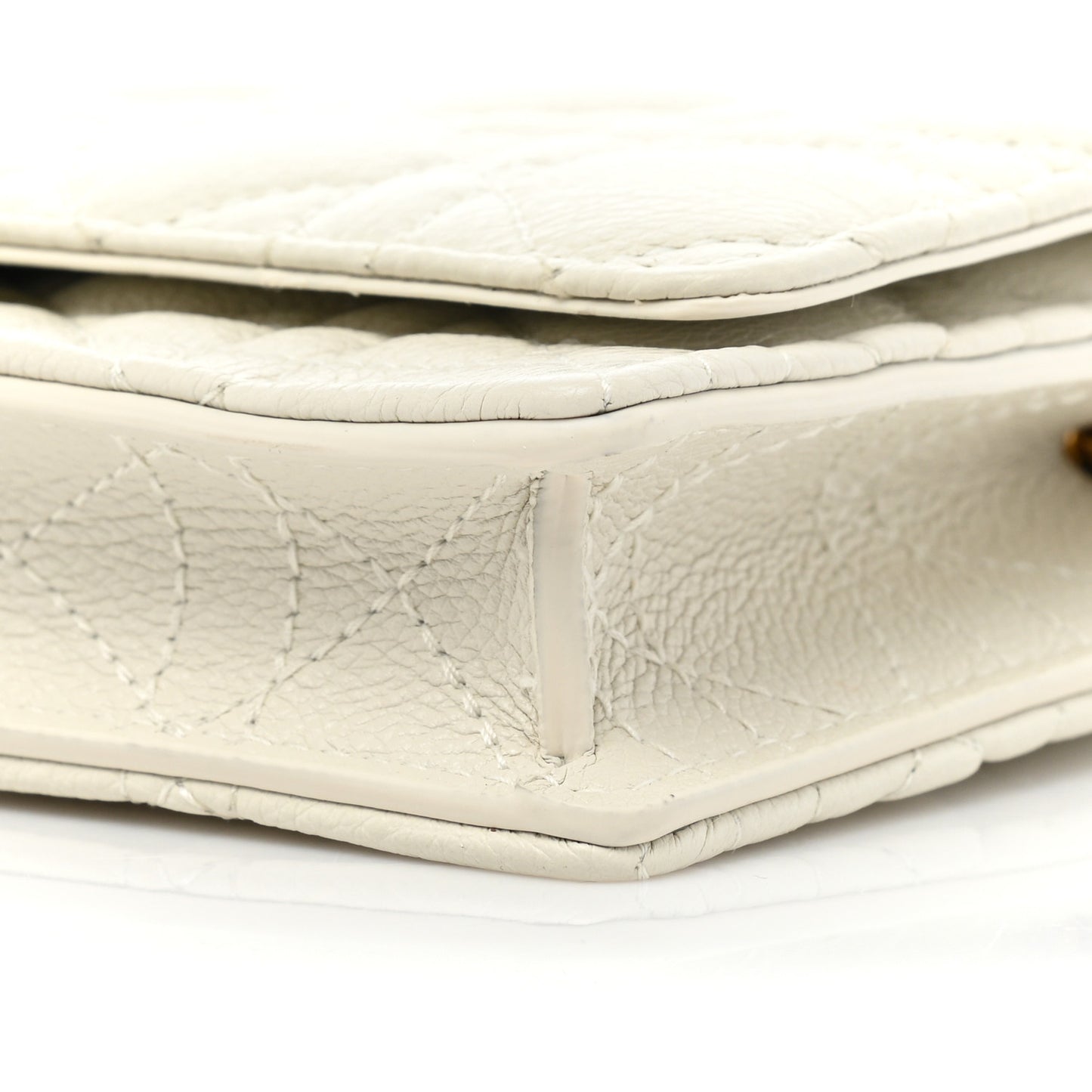 Supple Calfskin Caro Pouch with Chain Latte