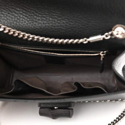 Gucci Calfskin Studded Medium Miss Bamboo Shoulder Bag Black 5 of 11