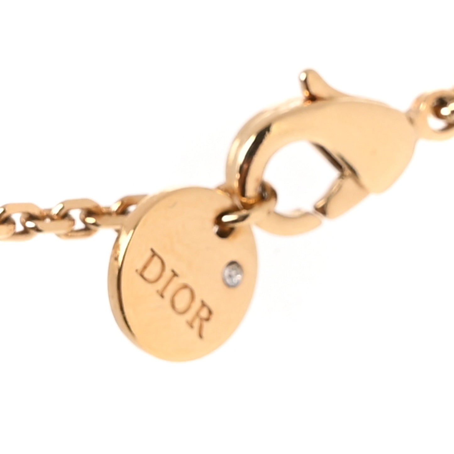 Metal Crystal Petit CD Double Necklace Gold