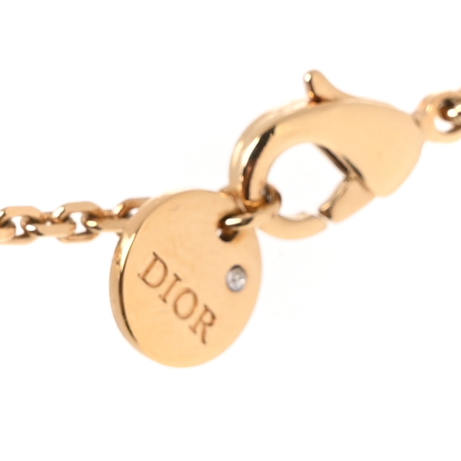 Christian Dior Metal Crystal Petit CD Double Necklace Gold 4 of 4