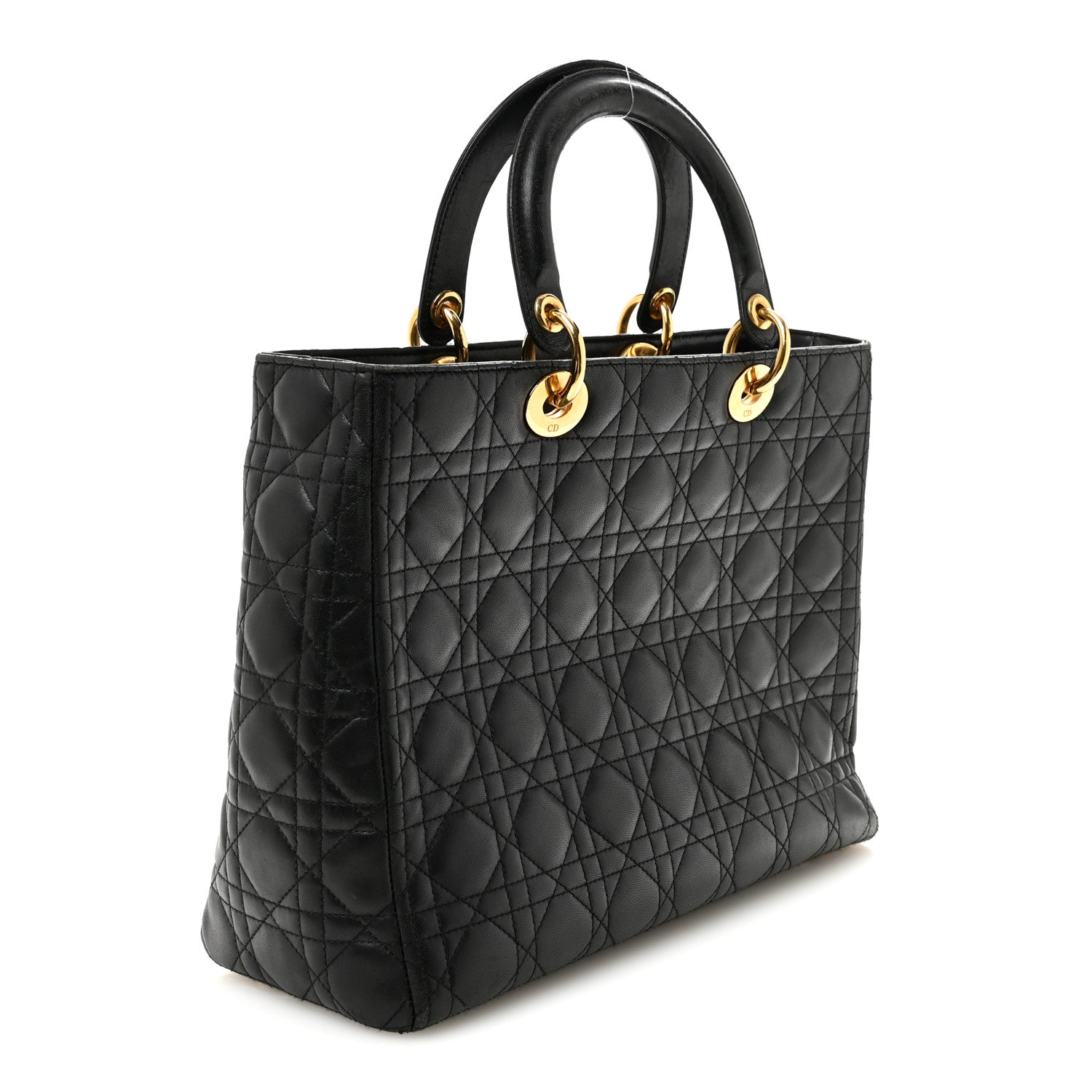 Christian Dior Lambskin Cannage Large Lady Dior Black 3 of 10