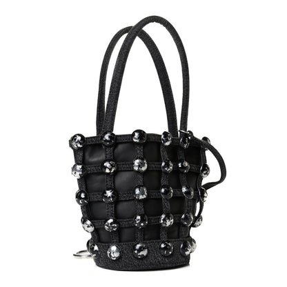 Alexander Wang Denim Embellished Mini Roxy Bucket Bag Grey Aged 2 of 5