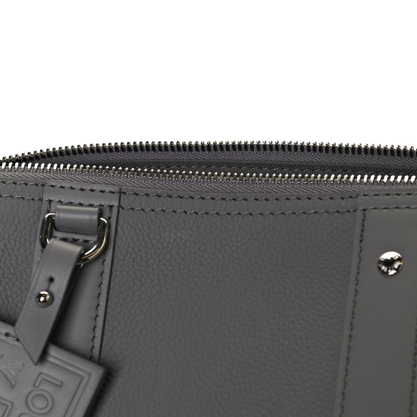 Grained Calfskin Aerogram City Keepall Gris