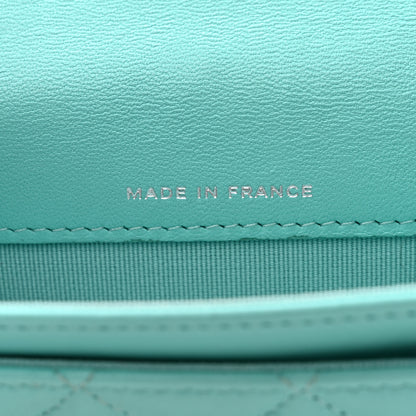 Chanel Lambskin Quilted Flap Card Holder Wallet Light Blue 7 of 12