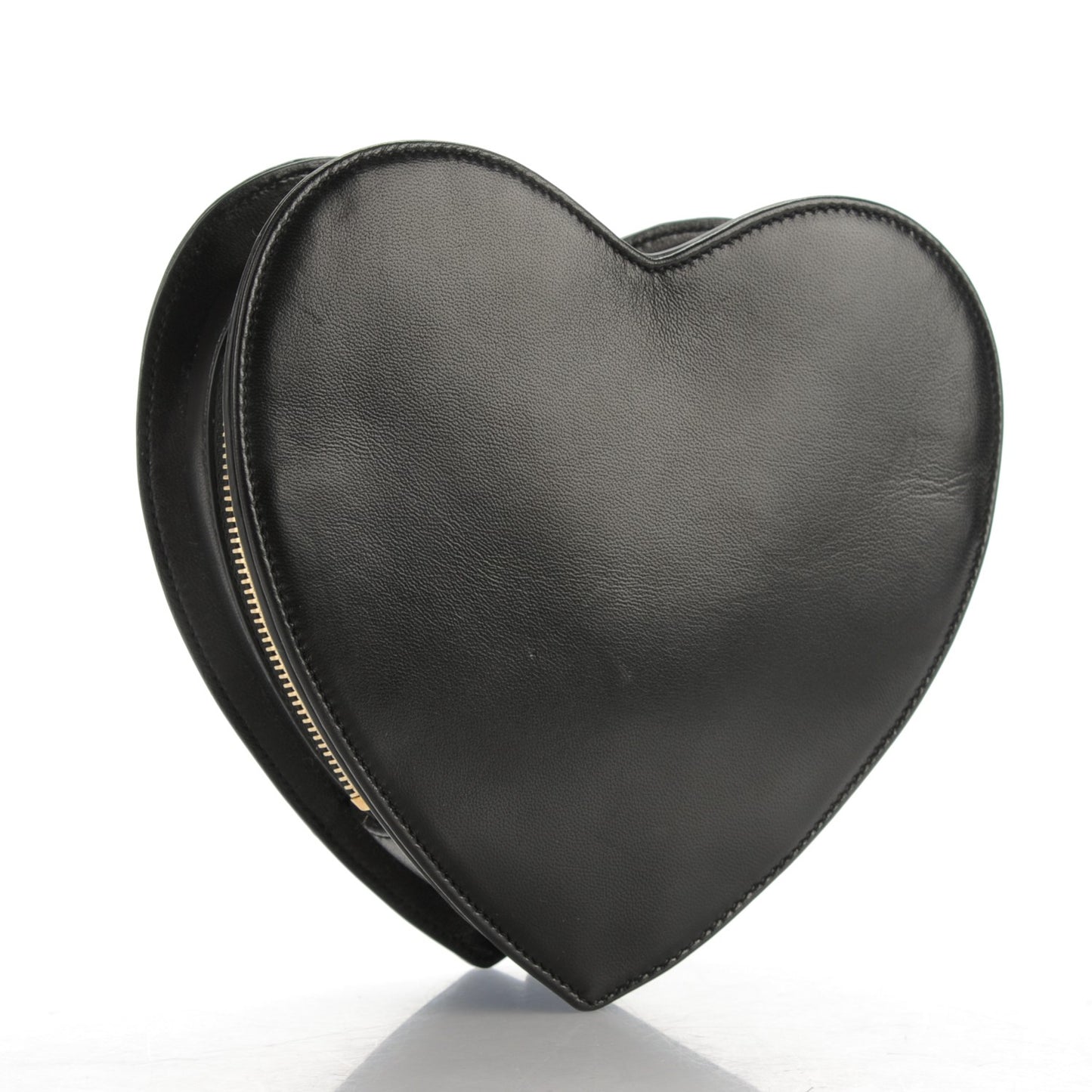 Lambskin Love Heart Clutch Black