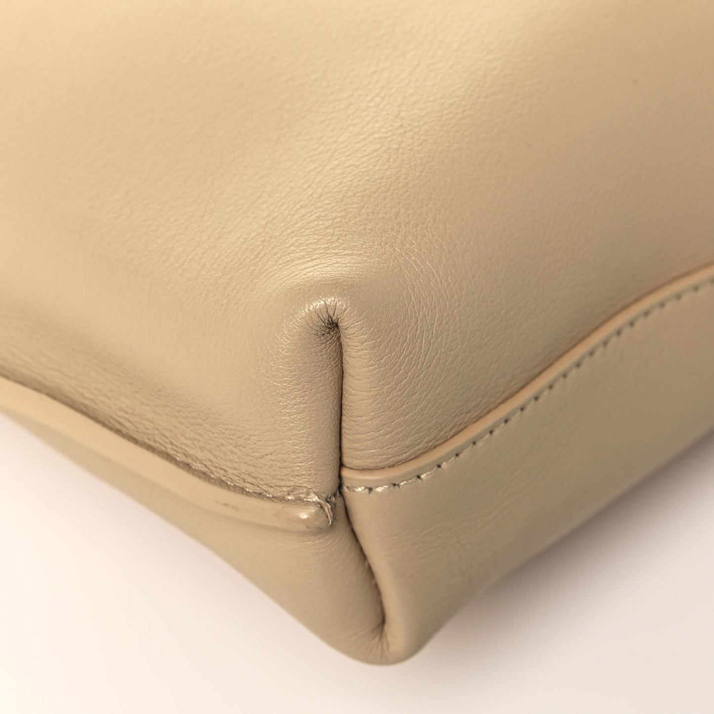 SAINT LAUREN Smooth Calfskin Small Suzanne Hobo Ivory Natural