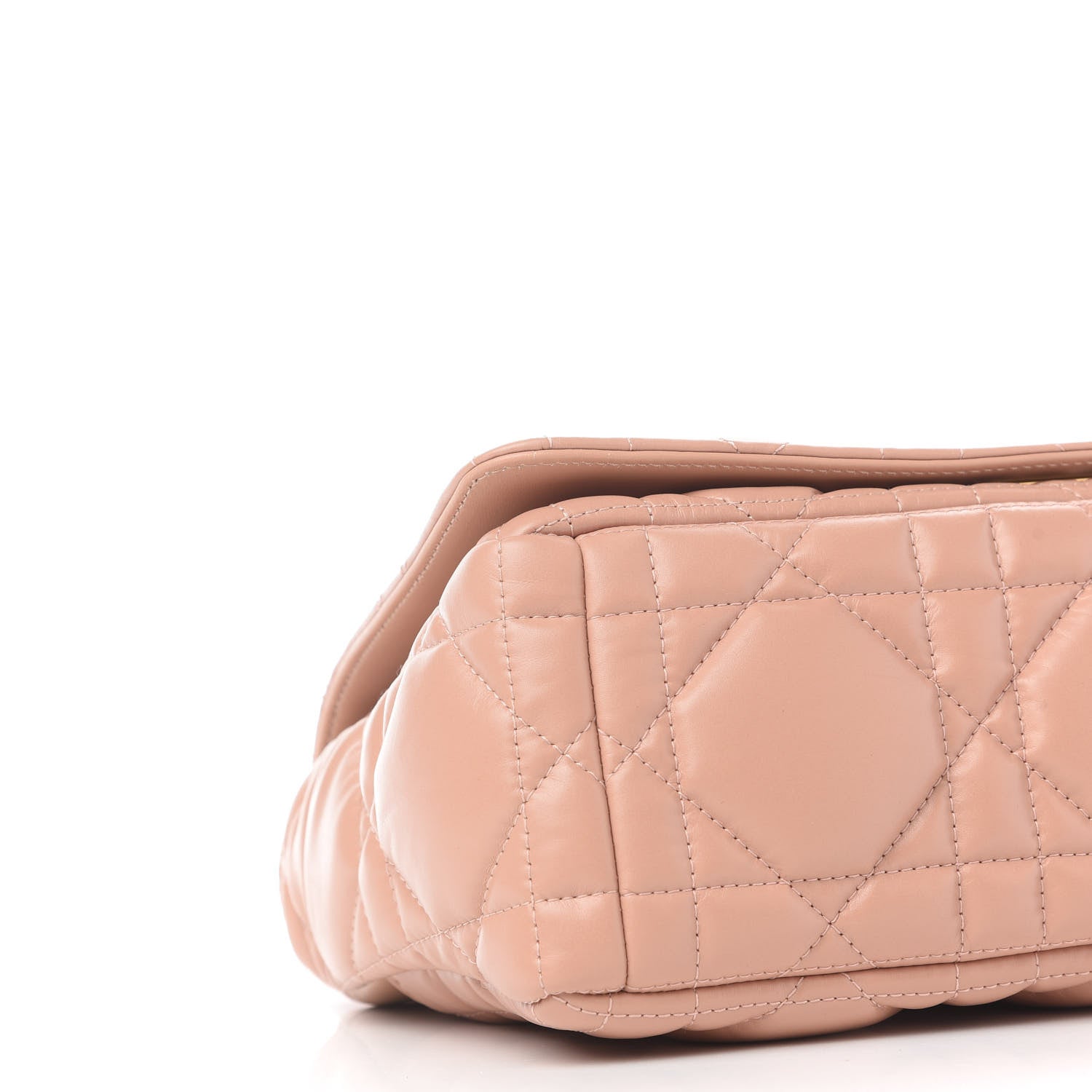 Christian Dior Calfskin Macrocannage Medium Caro Bag Rose De Vents 8 of 9