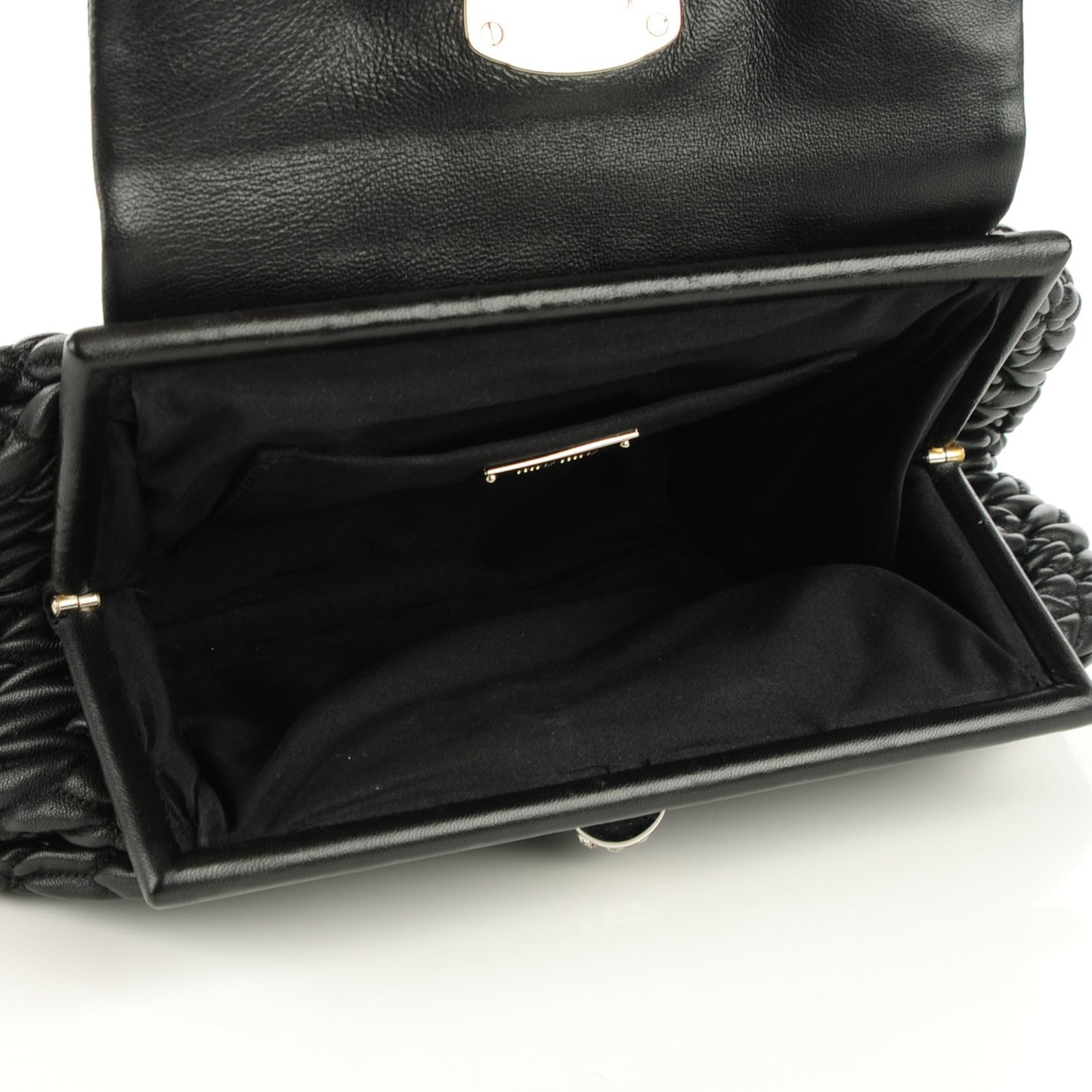 Nappa Matelasse Crystal Flap Clutch Black