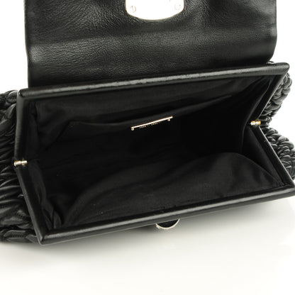 Miu Miu Nappa Matelasse Crystal Flap Clutch Black 5 of 8