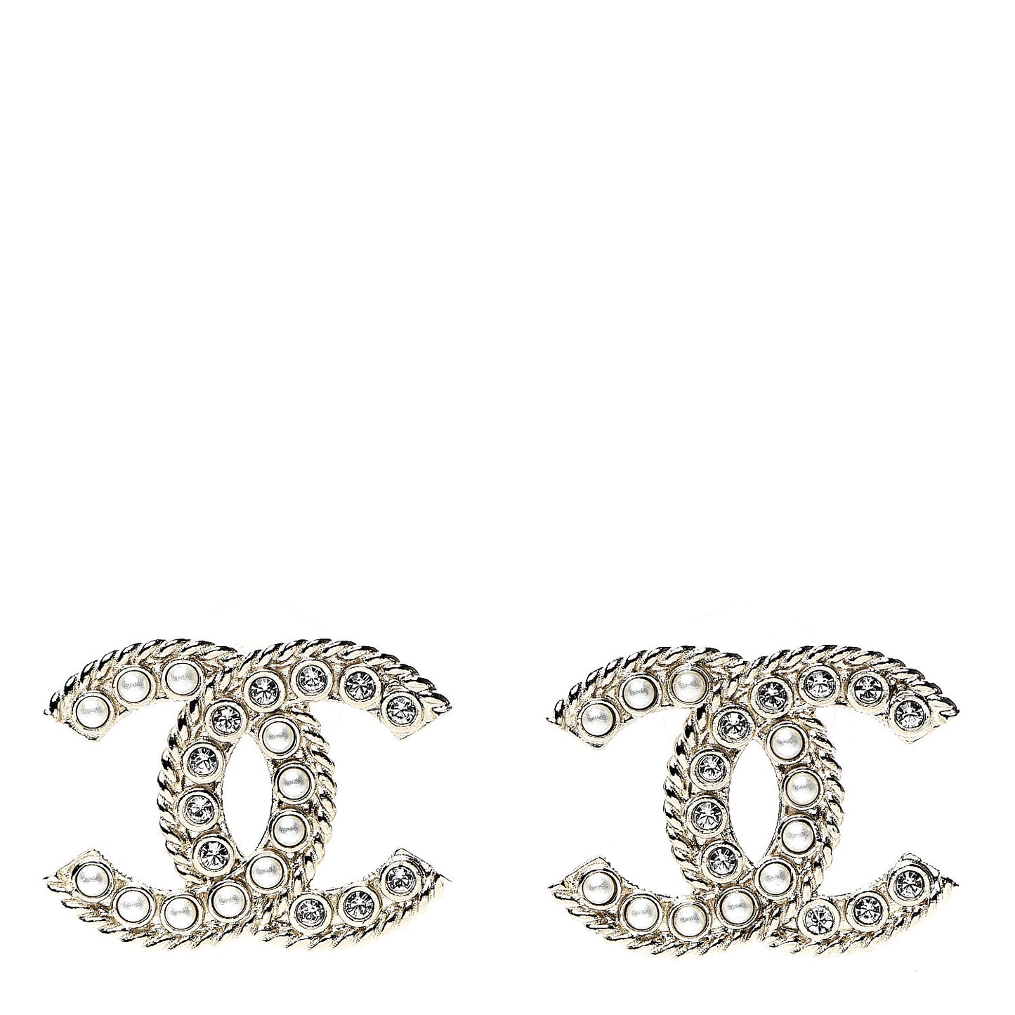 Pearl Crystal April In Paris CC Earrings Light Gold