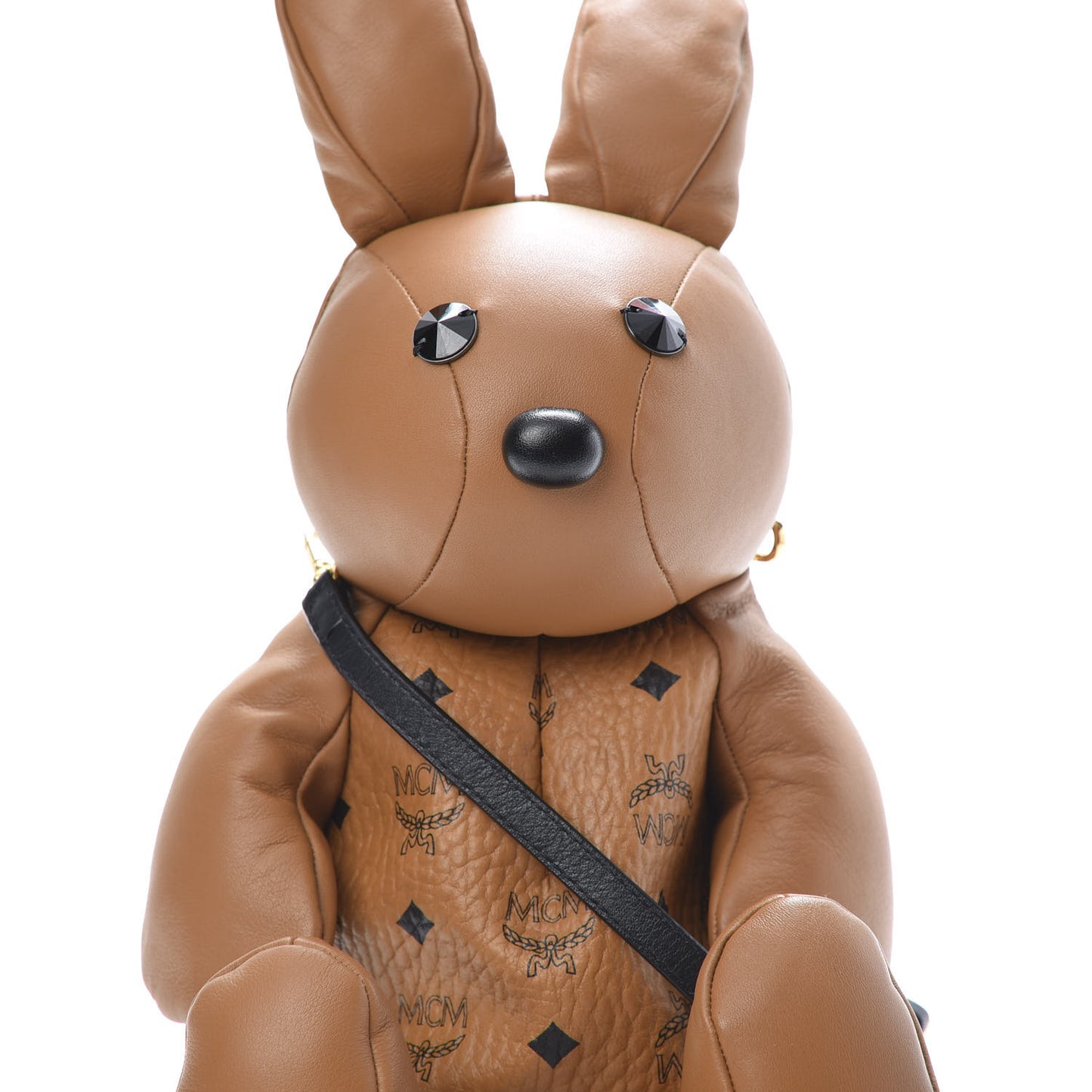 Calfskin Visetos Rabbit Zoo Doll Crossbody Cognac