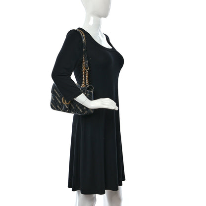 Gucci X BALENCIAGA Calfskin Matelasse Logo Print Small GG Marmont Shoulder Bag Black 2 of 9