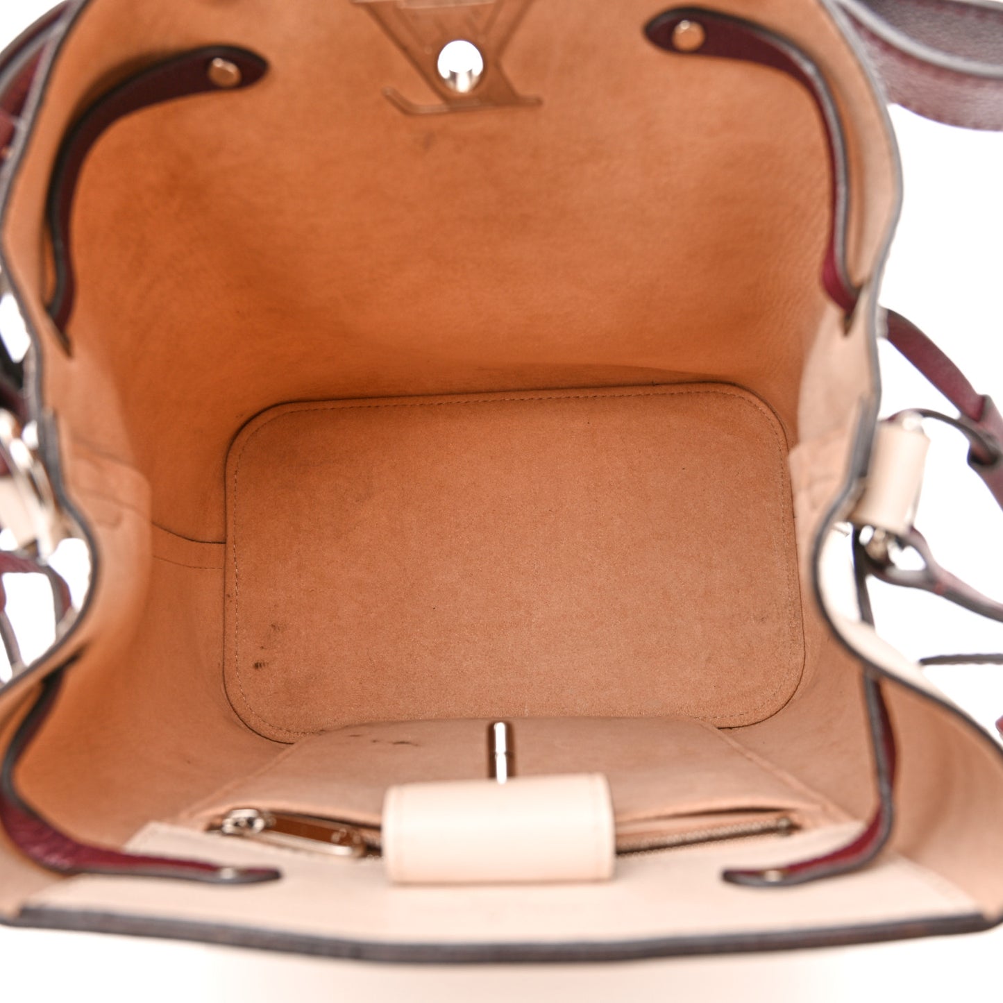 Calfskin Lockme Bucket Soie Quartz Calla