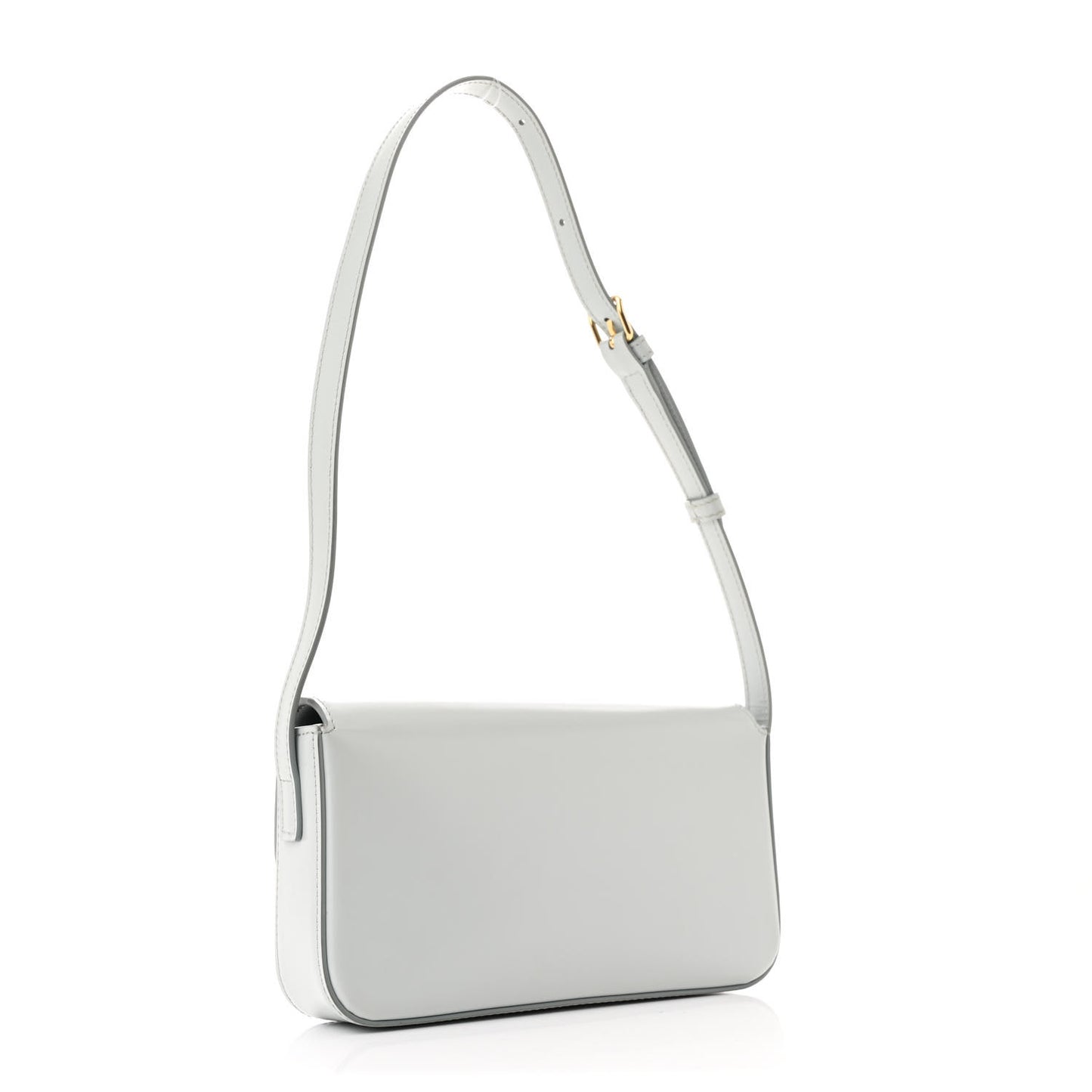 Shiny Calfskin Triomphe Shoulder Bag Soft Blue