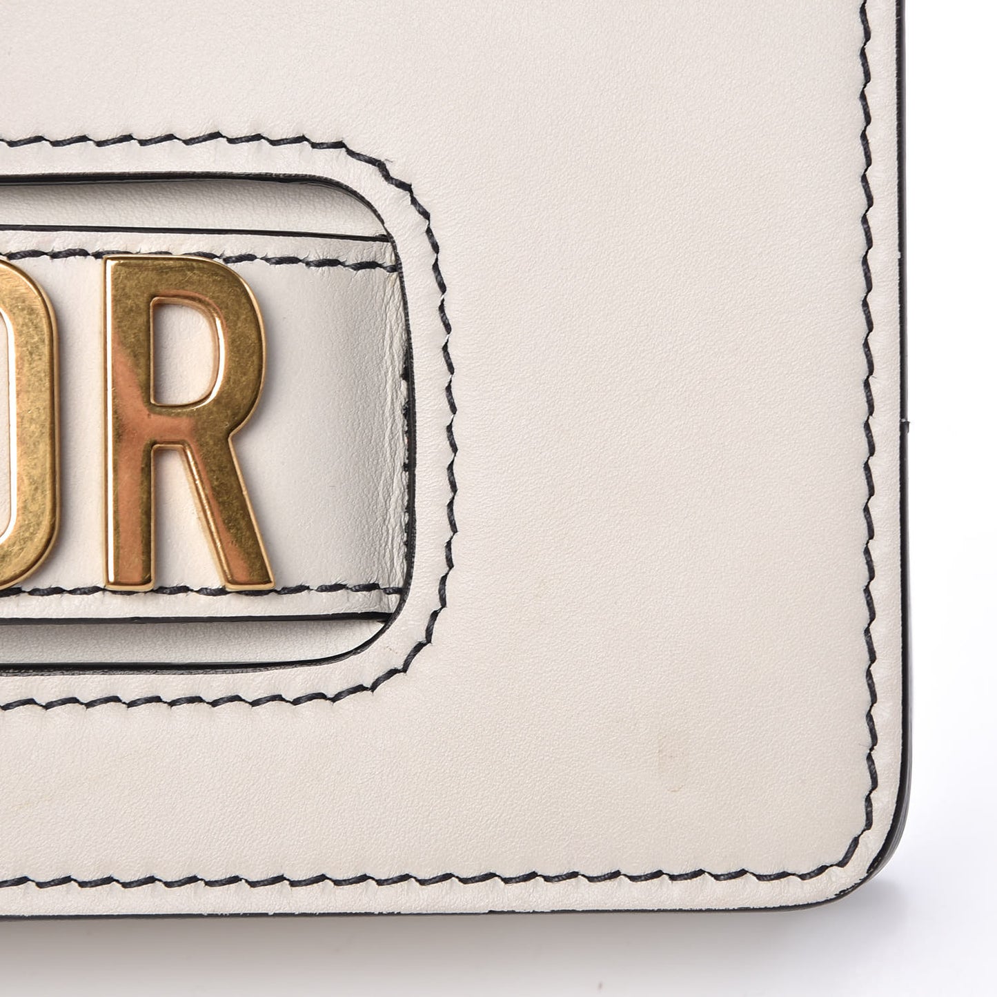 Calfskin J'Adior Chain Flap Bag Off White