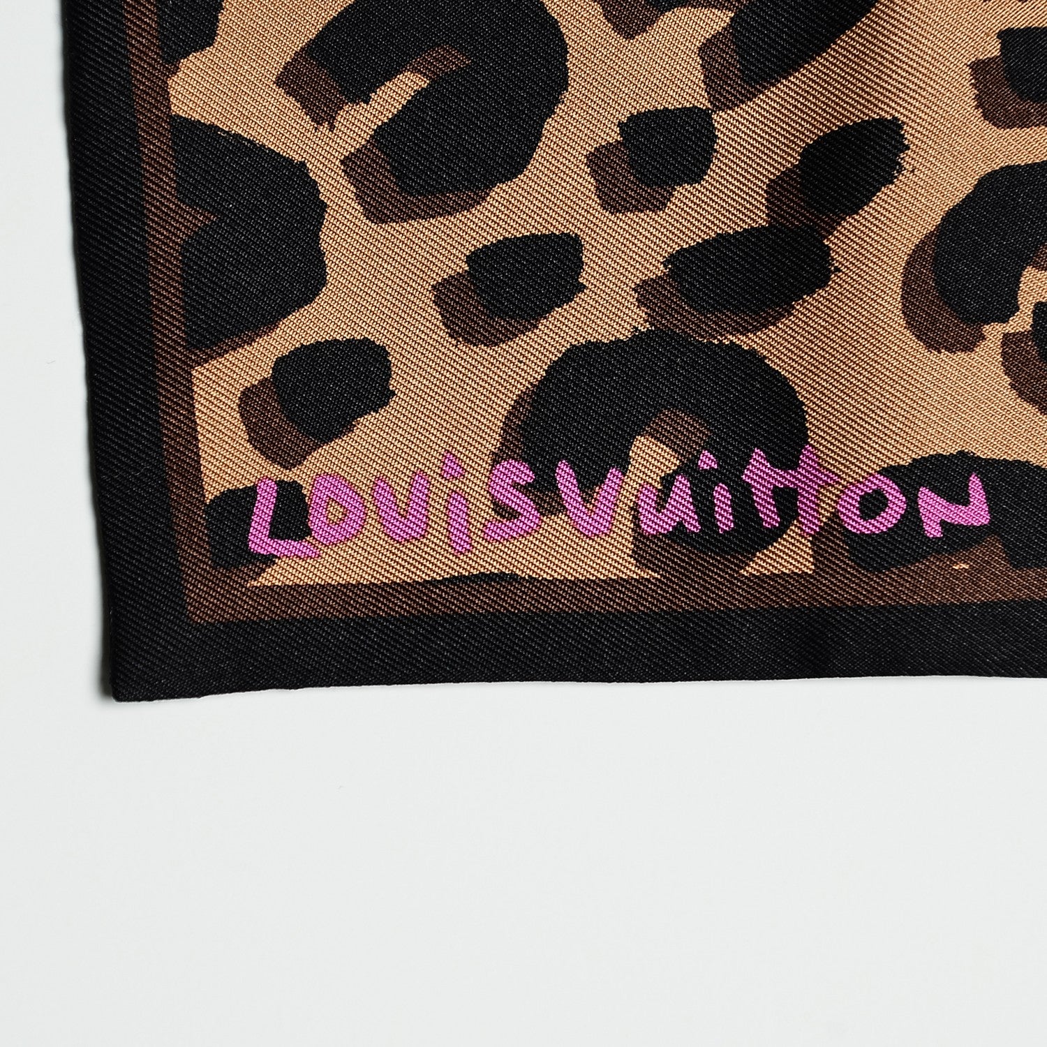 Louis Vuitton Silk Leopard Bandeau Scarf Marron 3 of 4