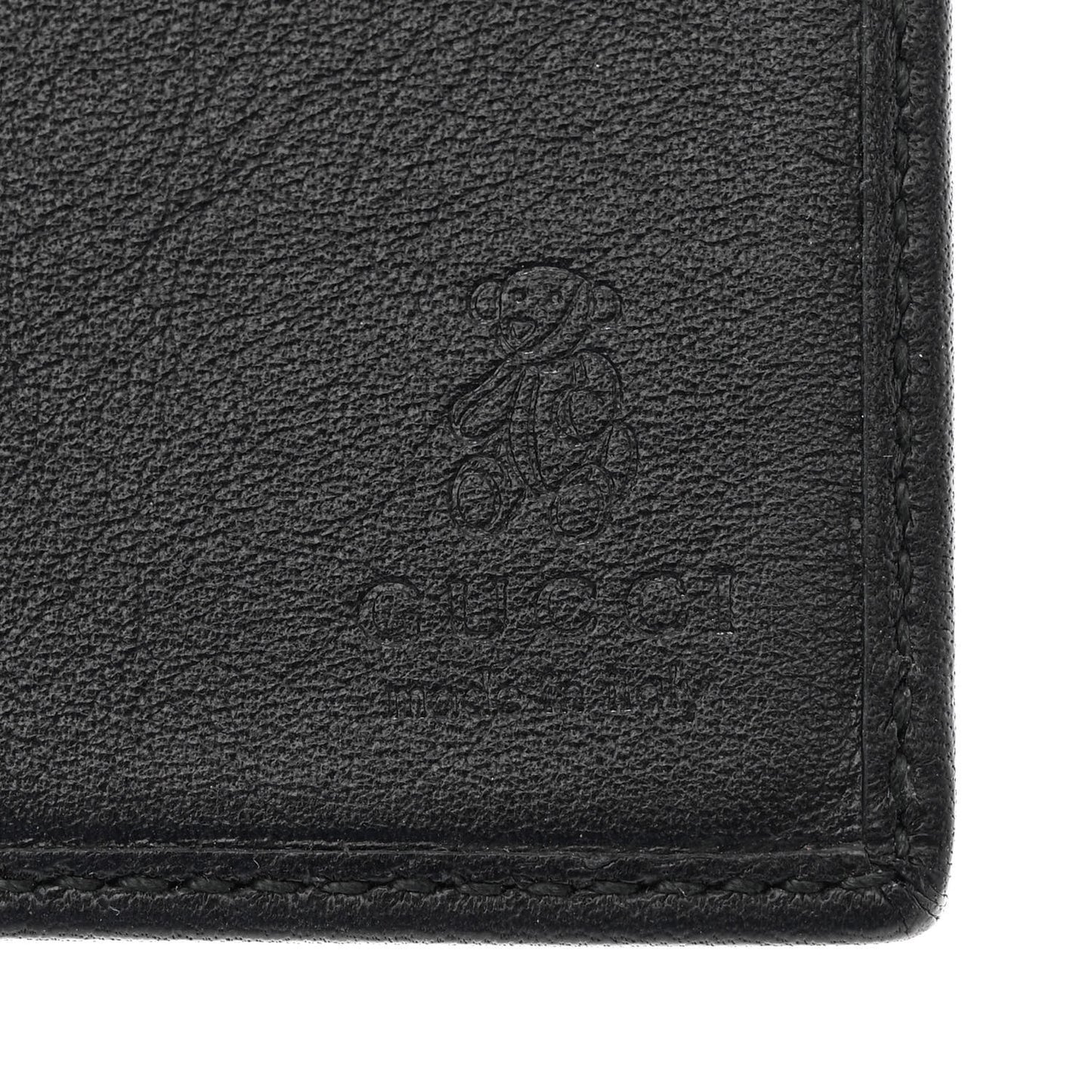 GG Crystal Monogram Passport Holder Black