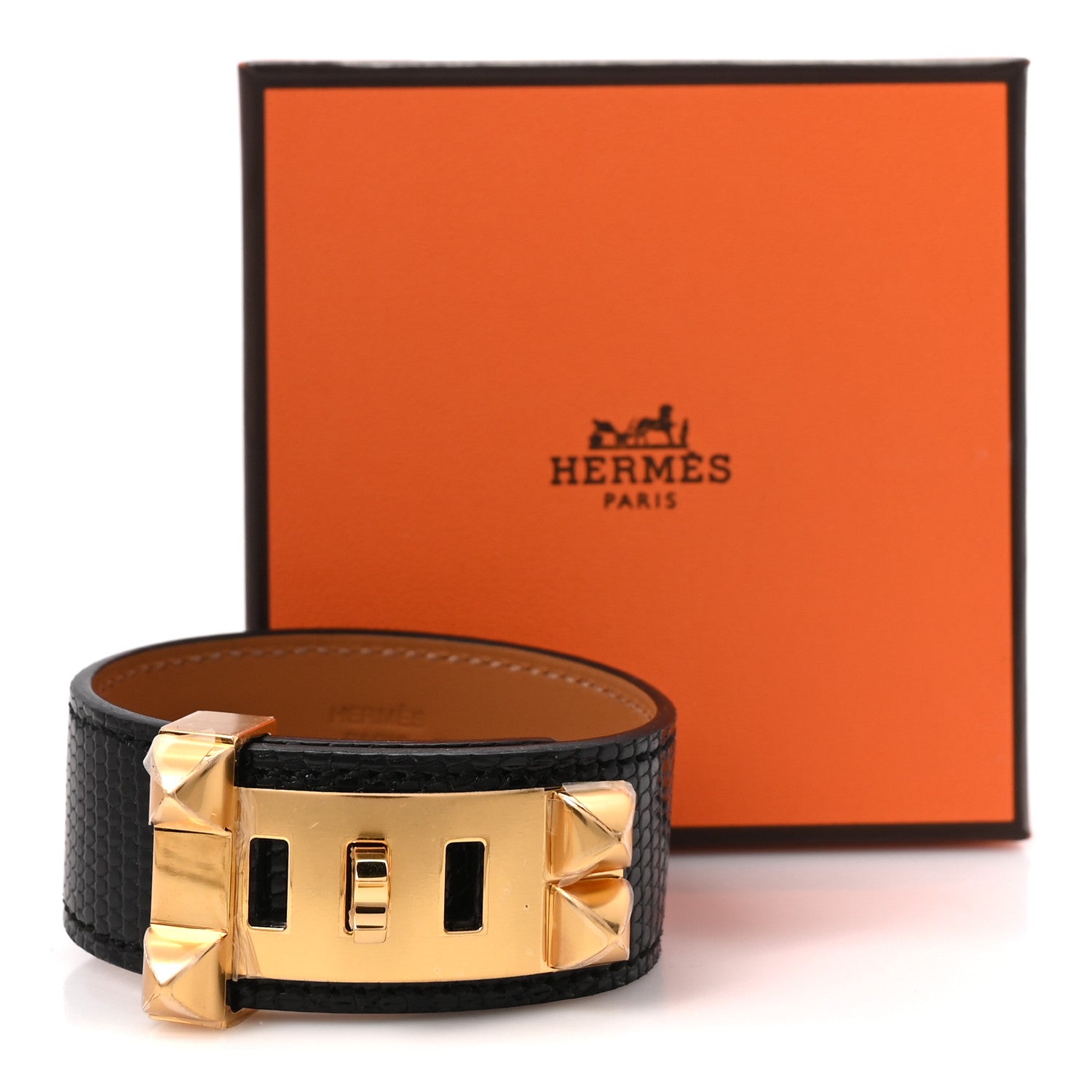 Hermes Lizard Collier de Chien CDC 24 Bracelet T3 Black 6 of 6
