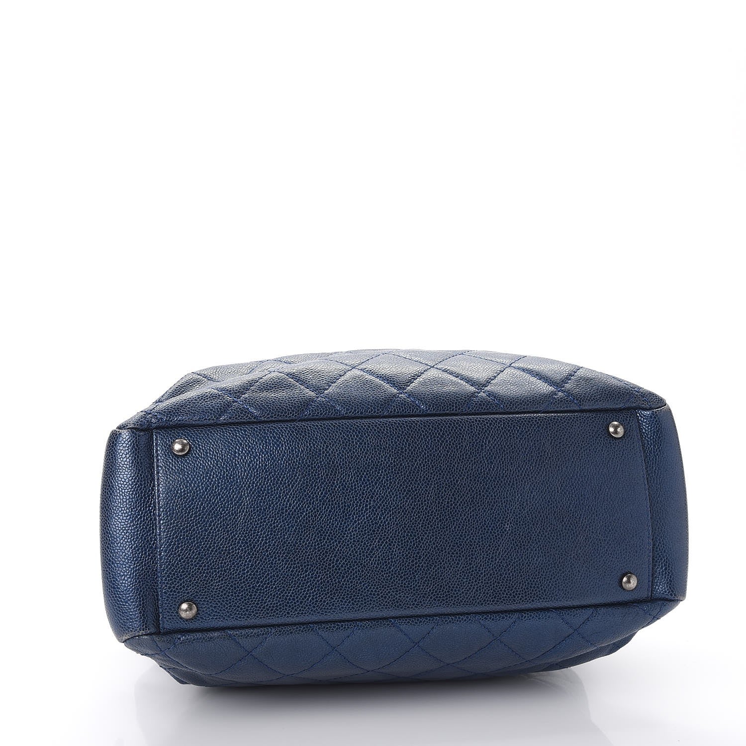 Chanel Iridescent Caviar Quilted Chic Shopping Tote Dark Blue 4 of 11