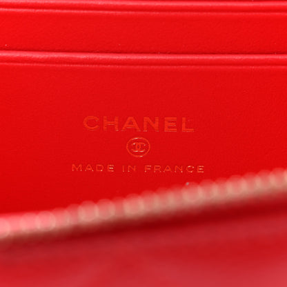 Chanel Caviar Quilted Small Vanity Case With Chain Red 6 of 10