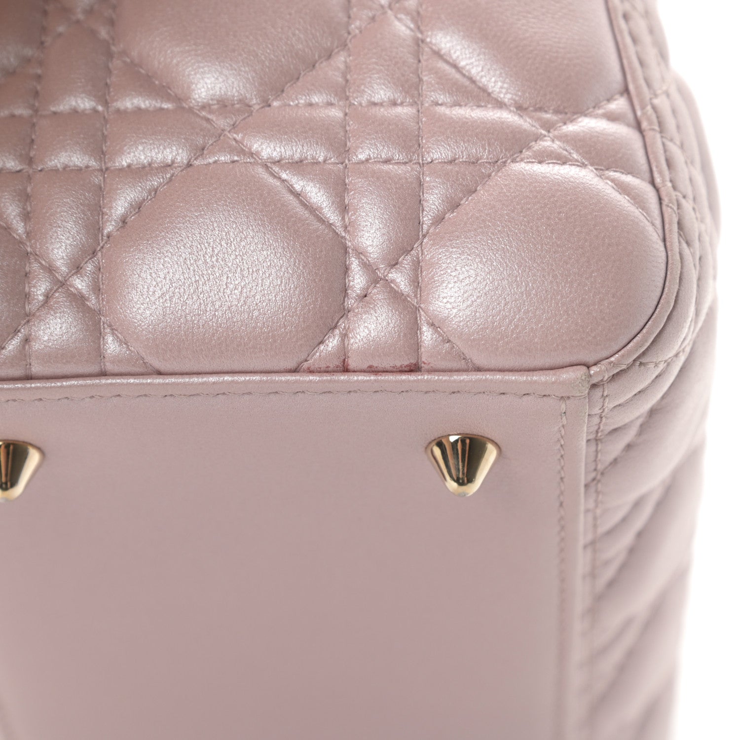 Christian Dior Pearly Lambskin Cannage Medium Lady Dior Lotus 16 of 16