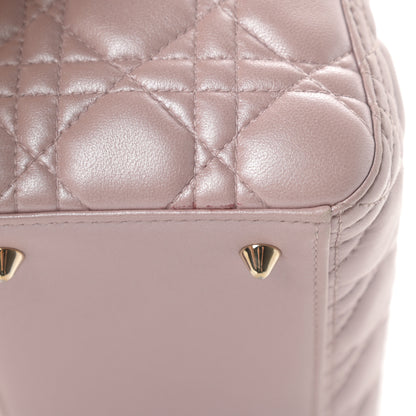Christian Dior Pearly Lambskin Cannage Medium Lady Dior Lotus 16 of 16