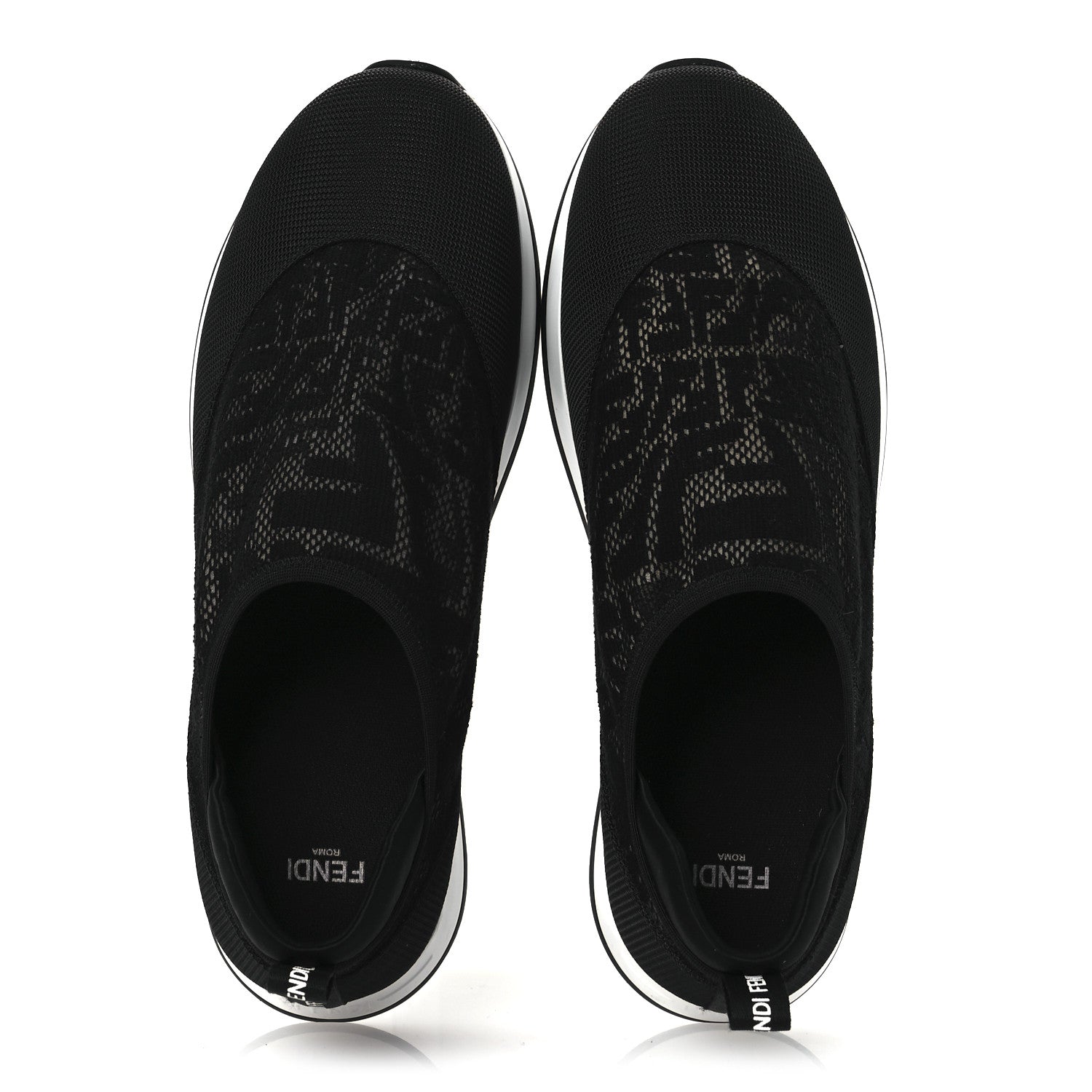 Fendi X SARAH COLEMAN Mesh FF Vertigo Runner Slip On Sneakers 39 Black 2 of 12