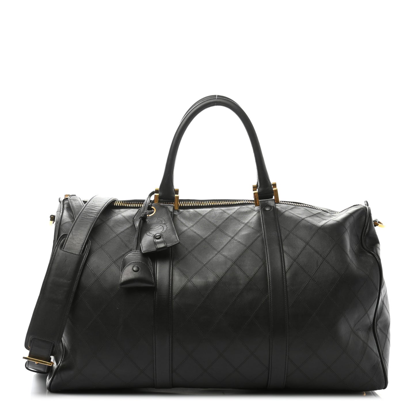Calfskin Stitched CC Boston Black