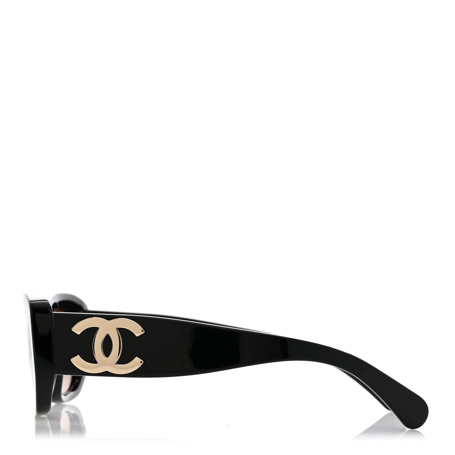 Chanel Acetate Rectangle Sunglasses 5493 Black Brown 3 of 8