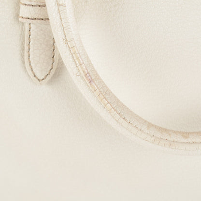 Miu Miu Goatskin Madras Top Handle Tote Bianco 6 of 22