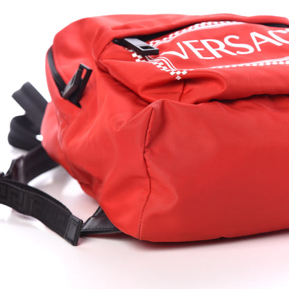 Versace Nylon 90's Vintage Logo Backpack Red White 7 of 8