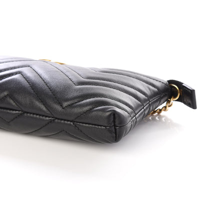 Gucci Calfskin Matelasse Mini GG Marmont Chain Bag Black 6 of 7