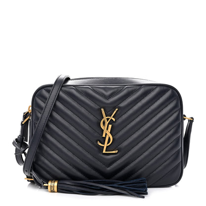 Saint Laurent Calfskin Matelasse Monogram Lou Camera Bag Navy 1 of 10