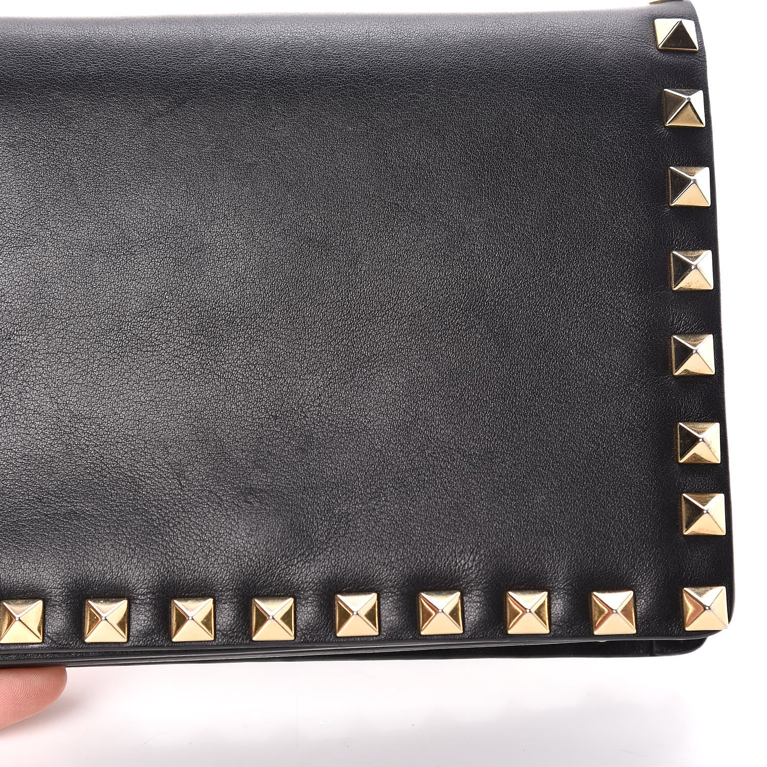 Valentino Garavani Calfskin Rockstud Wallet on Chain Black 8 of 15