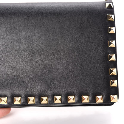 Valentino Garavani Calfskin Rockstud Wallet on Chain Black 8 of 15