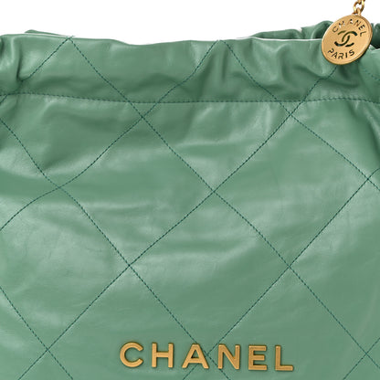 Chanel Shiny Calfskin Quilted Chanel 22 Light Green 9 of 11