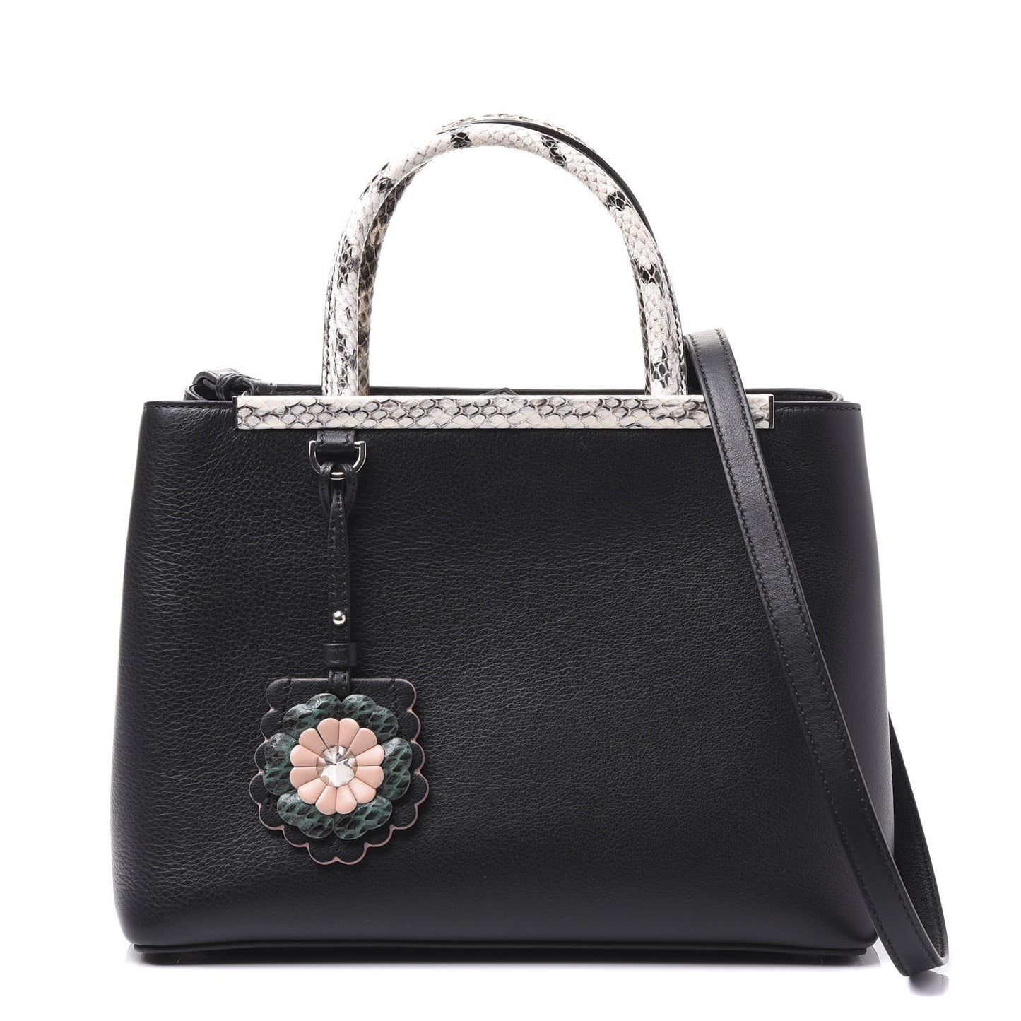 Vitello Dolce Elaphe Petite 2Jours Tote Black
